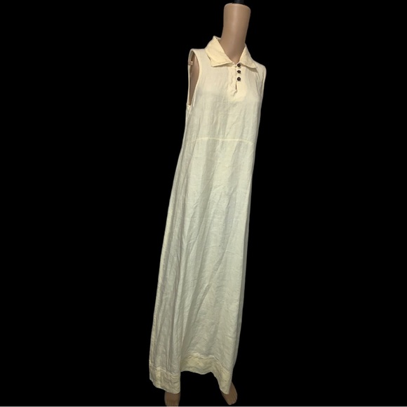 AlyWear 100% Linen Yellow Maxi Bohemian Sleeveless Dress, Size Small - Picture 14 of 16